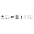 YATO Set de burghie și filiere (manual) 44 de piese HSS M3-M12