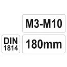 YATO Burghiu pentru filet cu mâner reversibil M3-M10 180 mm