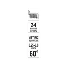 YATO Filiera cu 24 de lame metrice 0,25-6,0 mm 60°