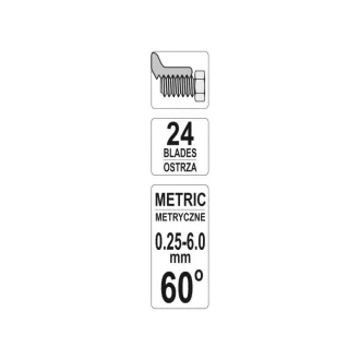 YATO Filiera cu 24 de lame metrice 0,25-6,0 mm 60°