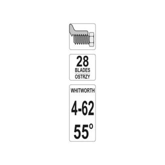 YATO Piuliță tăietoare 28 lame Whitworth 4-62 mm 55°