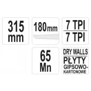 Fierăstrău YATO pentru gips-carton cu două tăișuri 180 mm