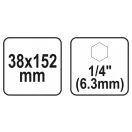 YATO Set de burghie plate pentru lemn 38 x 152 mm