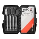 YATO Set de burghie plane pentru lemn, 8 piese cu prindere pentru bit (12-16-18-20-22-25-28-32 mm)