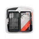 YATO Set de burghie plane pentru lemn, 8 piese cu prindere pentru bit (12-16-18-20-22-25-28-32 mm)