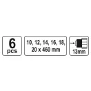Set de burghie pentru lemn YATO Auger cu 6 piese (10-12-14-16-18-20 mm) 460 mm Hex
