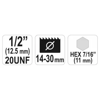 YATO Decupator centrat de 19-29 mm 1/2" Hex