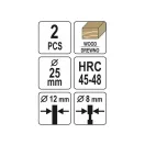 YATO Set de burghie Forstner și cușcă 2 piese 25 mm