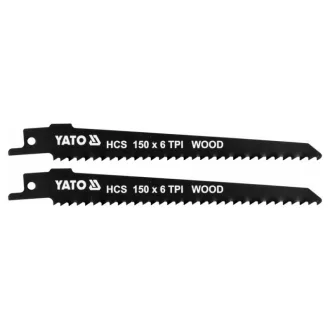   YATO Lamă pentru fierăstrău sabie pentru lemn 150/1,0 mm 6 TPI HCS (2 buc)