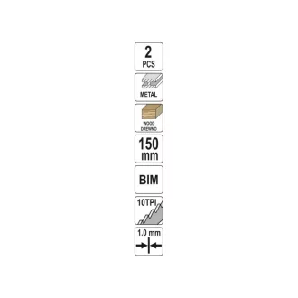   YATO Lamă pentru fierăstrău sabie 150 mm/10TPI bimetal (2 buc)