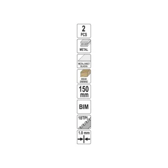   YATO Lamă de fierăstrău sabie, 150 mm/18TPI bimetal (2 bucăți)