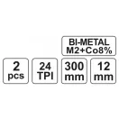 Pânză de ferăstrău manual YATO 300/12 mm 24 TPI bimetal (2 buc)