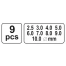 YATO Set piercing piele 9 piese 2,5-10 mm