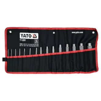 YATO Set punch din piele 15 piese 2-22 mm