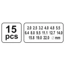 YATO Set punch din piele 15 piese 2-22 mm