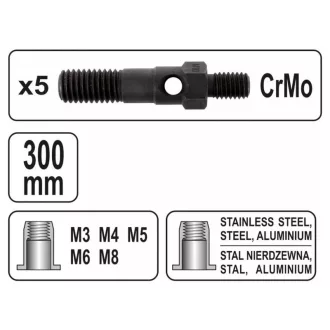 YATO Piuliță manetă M3, M4, M5, M6, M8 300 mm