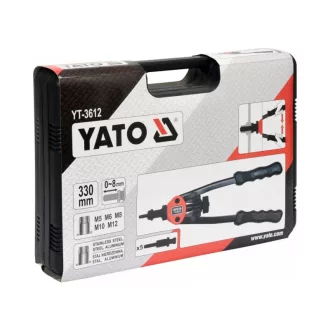   Set clești nituitoare YATO cu pârghie 330 mm (M5-M6-M8-M10-M12)