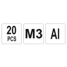 Piuliță cu nituri din aluminiu YATO M3 (20 buc)