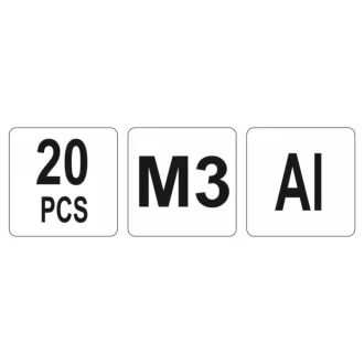 Piuliță cu nituri din aluminiu YATO M3 (20 buc)