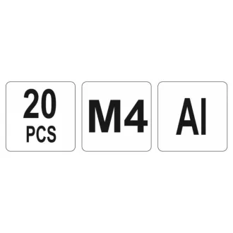 Piuliță cu nituri din aluminiu YATO M4 (20 buc)