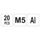 Piuliță cu nituri din aluminiu YATO M5 (20 buc)