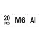 Piuliță cu nituri din aluminiu YATO M6 (20 buc)