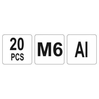 Piuliță cu nituri din aluminiu YATO M6 (20 buc)