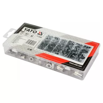 Set piulițe cu nituri YATO din aluminiu 150 buc M3-M10