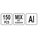Set piulițe cu nituri YATO din aluminiu 150 buc M3-M10