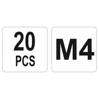 Piuliță cu nituri din oțel YATO M4 (20 buc)