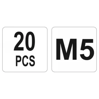 Piuliță cu nituri din oțel YATO M5 (20 buc)