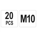 Piuliță cu nituri din oțel YATO M10 (20 buc)