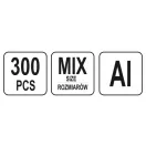 Set de piulițe cu nituri din aluminiu și oțel YATO 300 buc