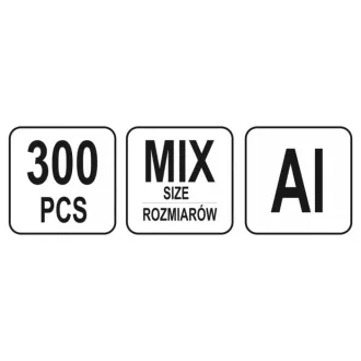   Set de piulițe cu nituri din aluminiu și oțel YATO 300 buc