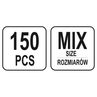 Set de piulițe cu nituri din oțel YATO 150 buc