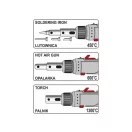 Set fier de lipit YATO 7 piese, functionare cu gaz butan (fara gaz) Piezo