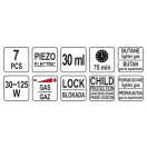 Set fier de lipit YATO 7 piese, functionare cu gaz butan (fara gaz) Piezo