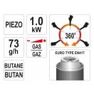 YATO Pistol cu arzator pe gaz piezo 1kW 1000°C