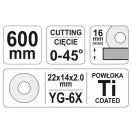 YATO Tăietor de gresie 600 mm cu un singur șine