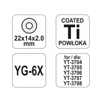  YATO Roată de tăiere pentru gresie 22 x 14 x 2 mm (pentru tăietoarele de gresie YT-3704, YT-3705, YT-3706, YT-3707, YT-3708)