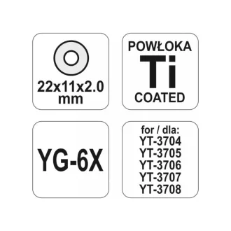   YATO Roată pentru tăiat gresie 22 x 11 x 2 mm YT-3705, YT-3706, YT-3707, YT-3708 pentru tăietor de gresie