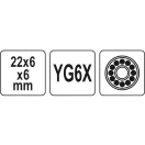 YATO Roată tăietoare pentru gresie 22 x 6 x 6 mm