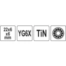 YATO Roată de tăiere pentru gresie 22 x 6 x 6 mm cu acoperire TiN