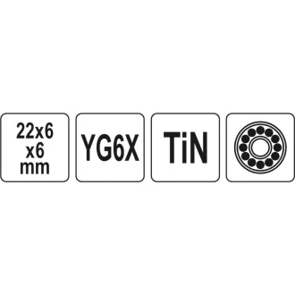   YATO Roată de tăiere pentru gresie 22 x 6 x 6 mm cu acoperire TiN