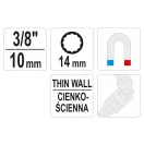 YATO Cheie bujie cu articulatie 3/8" 14 mm / 88 mm CrV