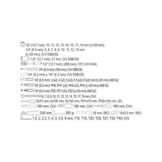 Set de scule YATO Toolbox 80 piese
