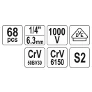 YATO Set scule izolate pentru electricieni 68 piese 1/4" 1000 V CrV