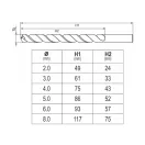 YATO Set de burghie cu șurub 6 piese 2-8 mm HSS Co
