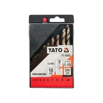 YATO Set burghie elicoidale 10 piese 1-10 mm HSS Co
