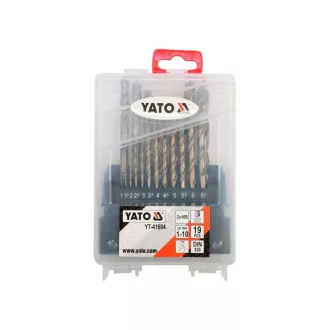 YATO Set de burghie elicoidale din 19 piese 1-10 mm HSS Co